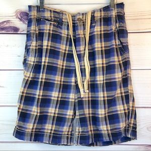 Abercrombie & Fitch Men’s Plaid Button Fly Shorts